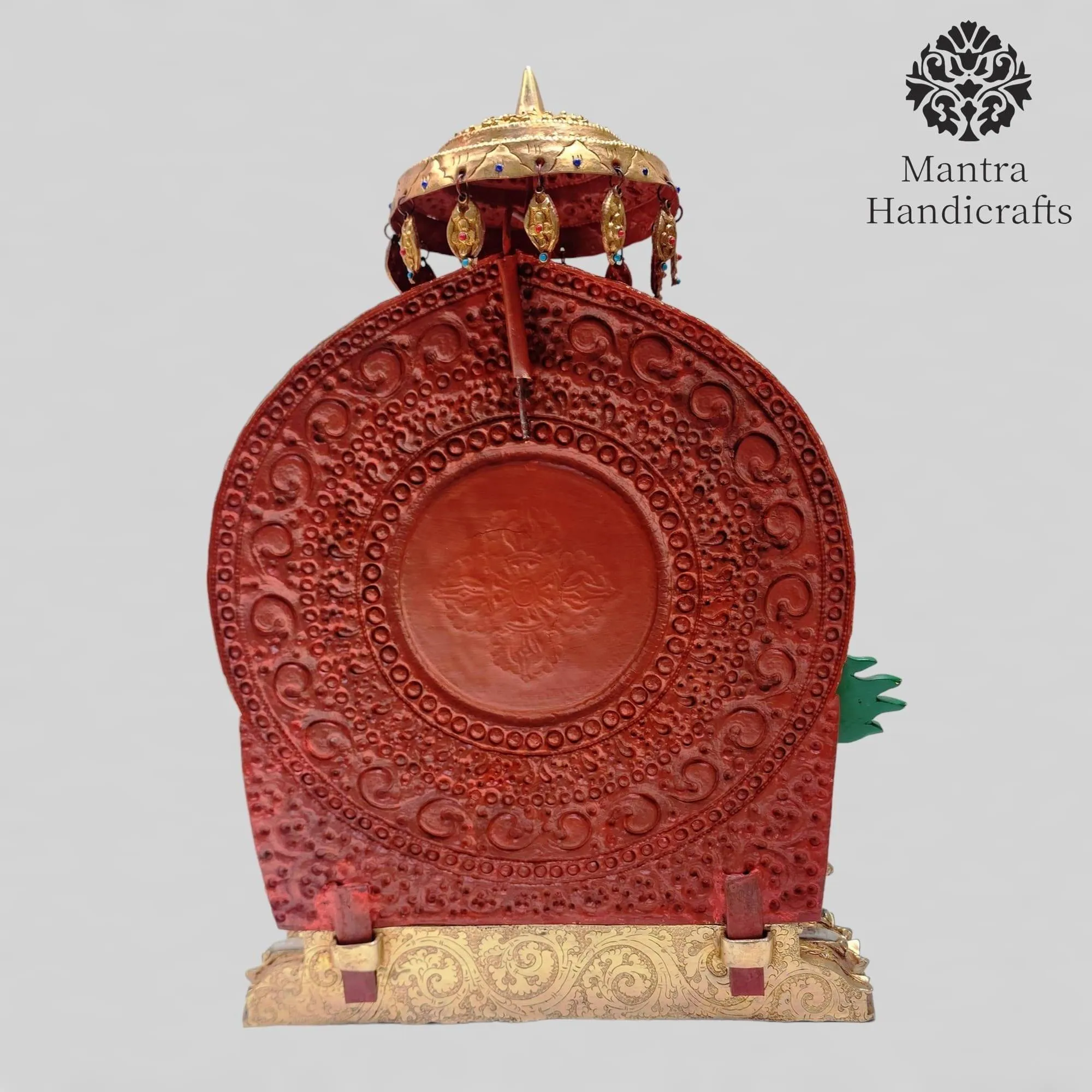 Tibetan Statue of Singha Kuber | Jambhala Namtose On Throne - Image 4