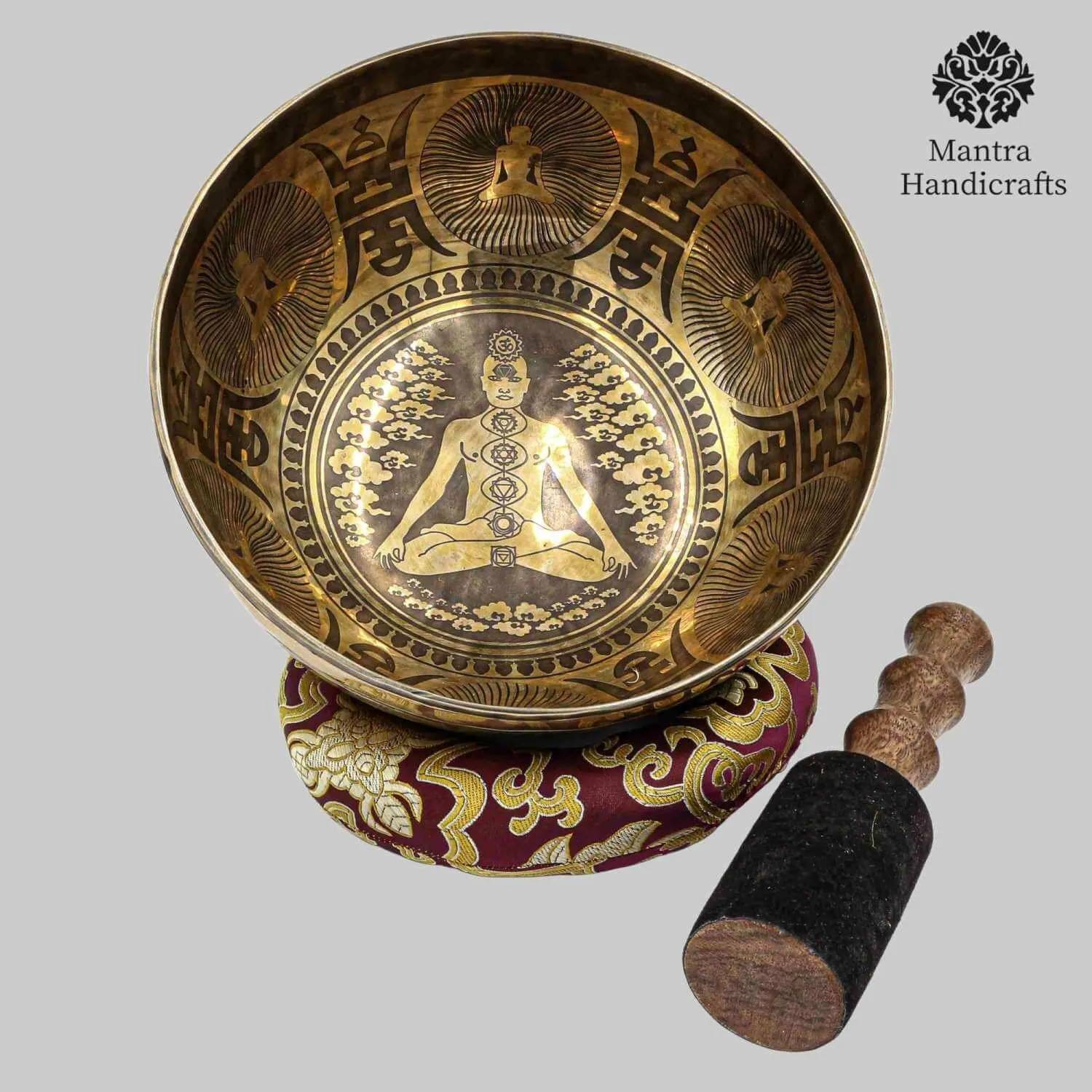 Yoga Man Carved Singing Bowl - Image 4