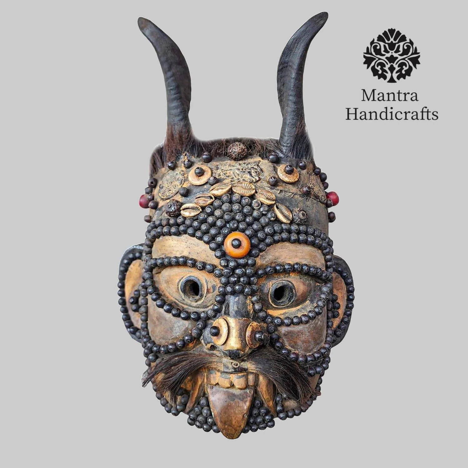 Handcrafted Tibetan Ritual Mask | Unique Wall Decor