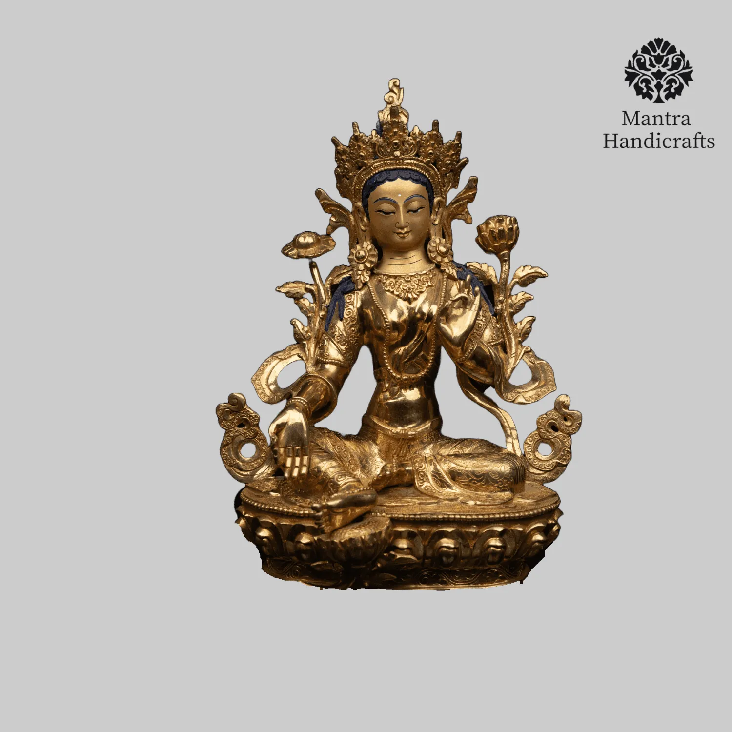 Buddhist Goddess Green Tara Statue | Copper Statue from Nepal