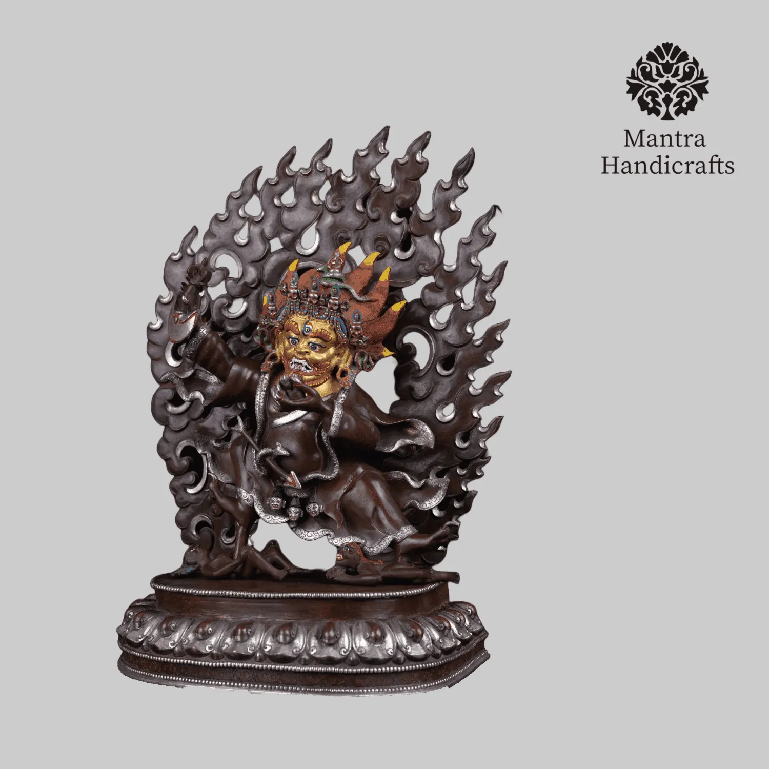 Two-armed Mahakala Statue | Tibetan protector statue