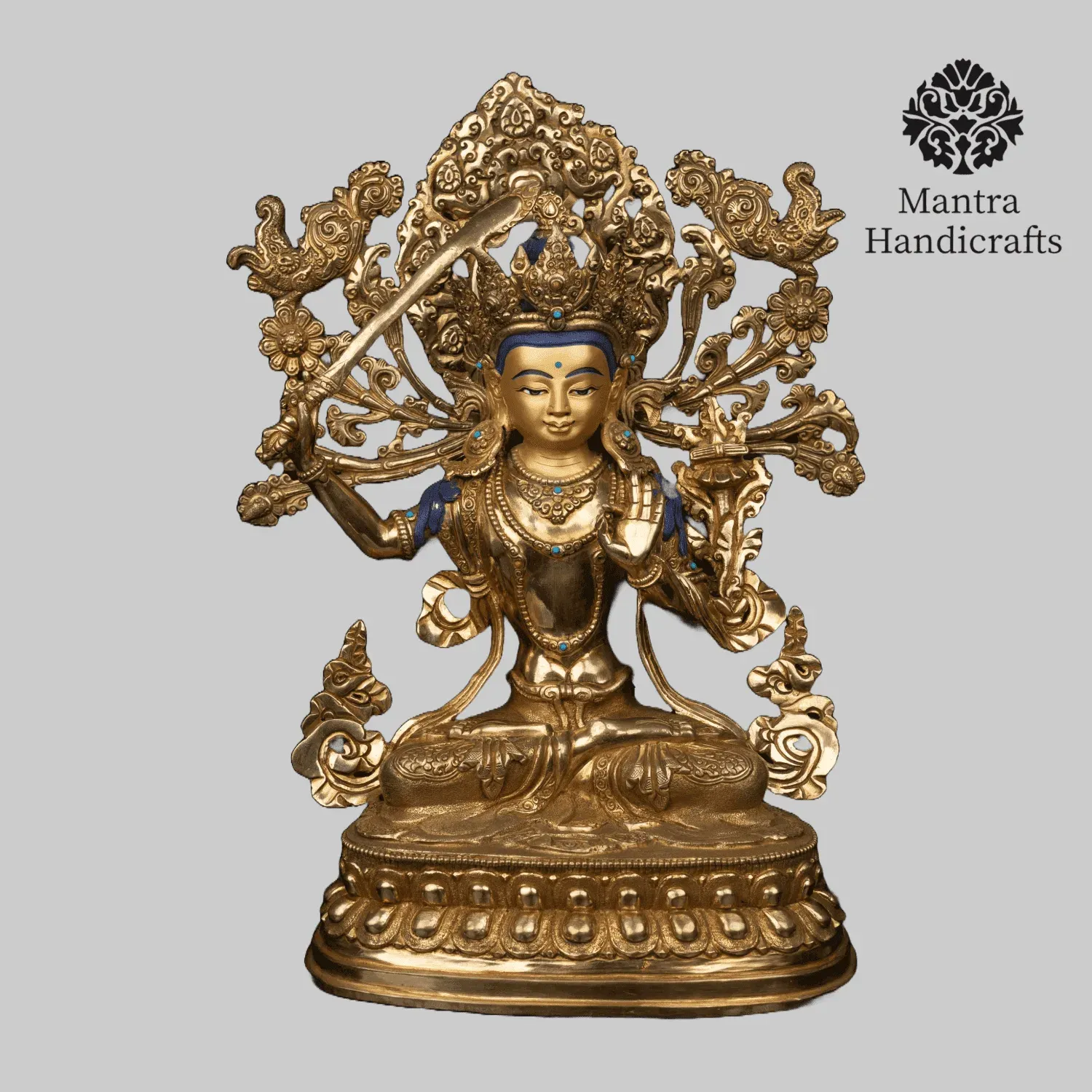 Manjushree Statue with Sword and Lotus