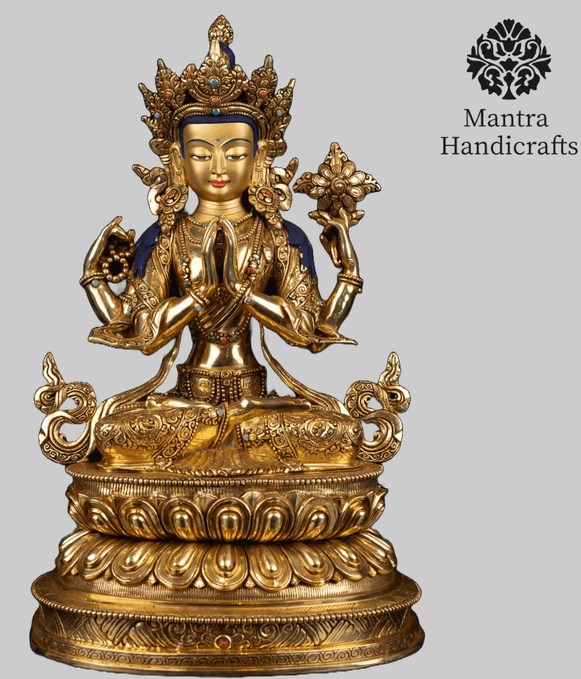Chenrezig (Khadcheri) Statue | Tibetan Compassionate Deity Sculpture