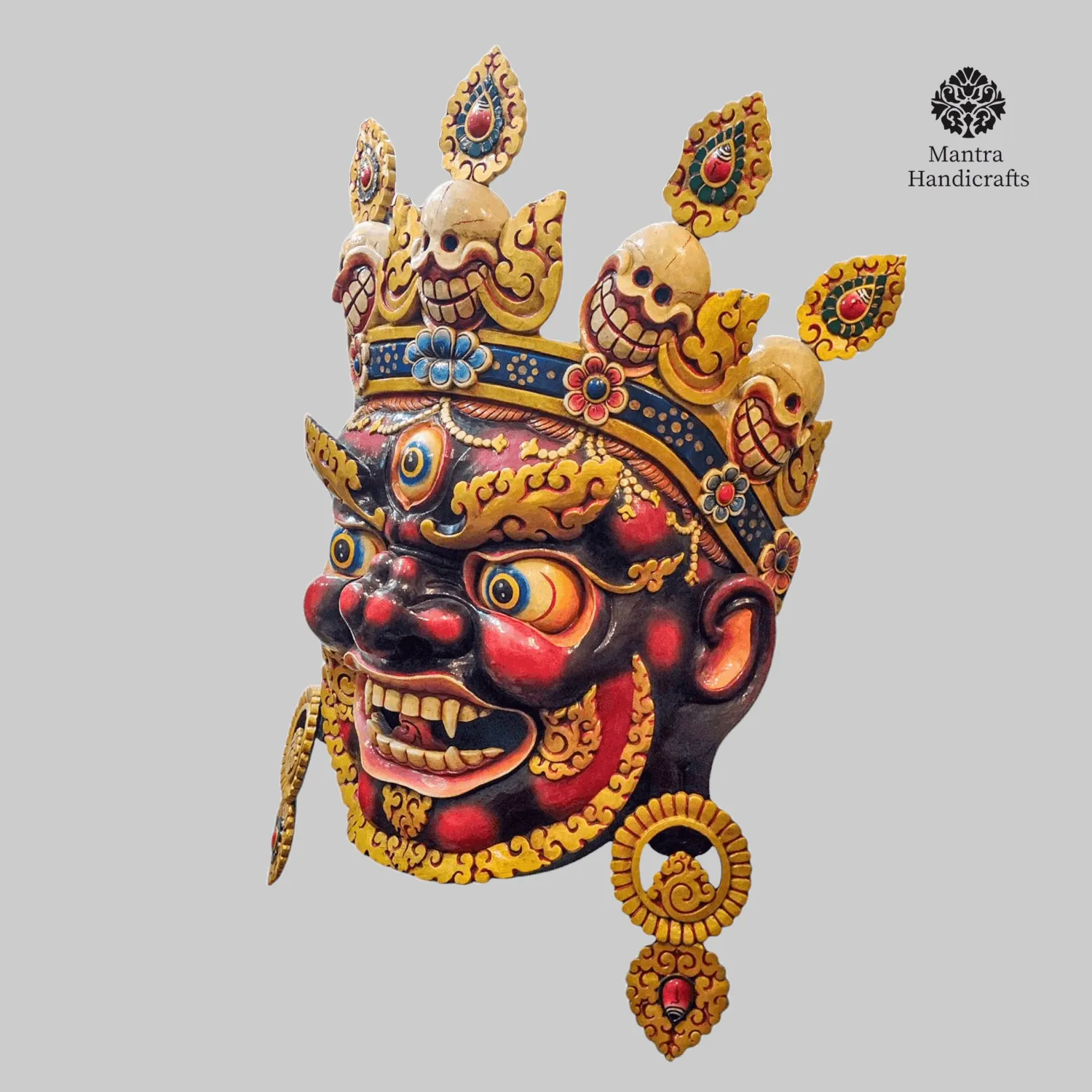 Handcrafted Bhairav Wooden Mask | Unique Wall Decor 4 Handcrafted Bhairav Wooden Mask | Unique Wall Decor
