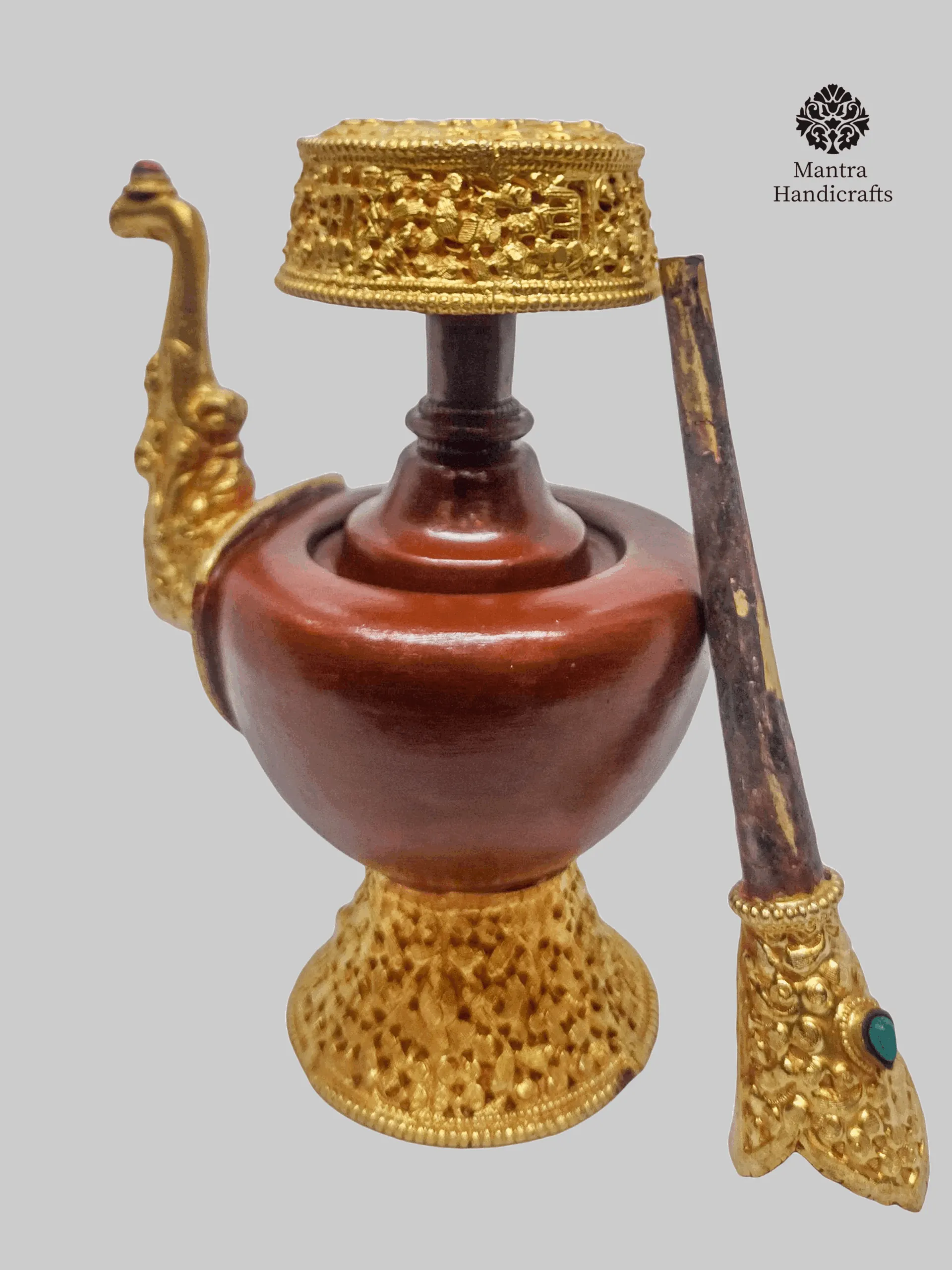 Bhumpa Offering Bowl Set | Gold & Chocolate Oxidized