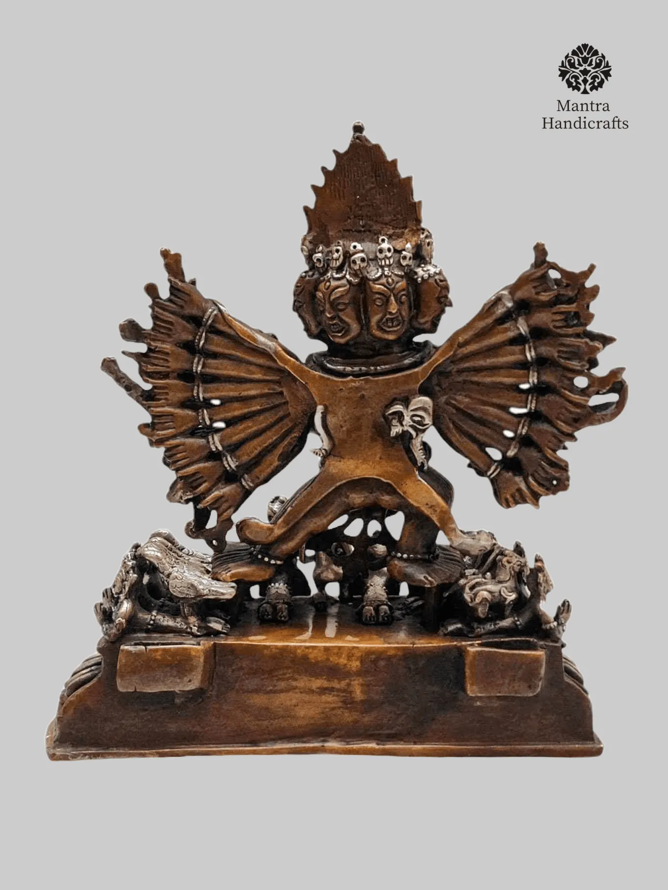 Yamantaka Statue | Handmade Buddhist Deity | Silver & Chocolate Oxidized Finish 6 Yamantaka Statue | Handmade Buddhist Deity | Silver & Chocolate Oxidized Finish