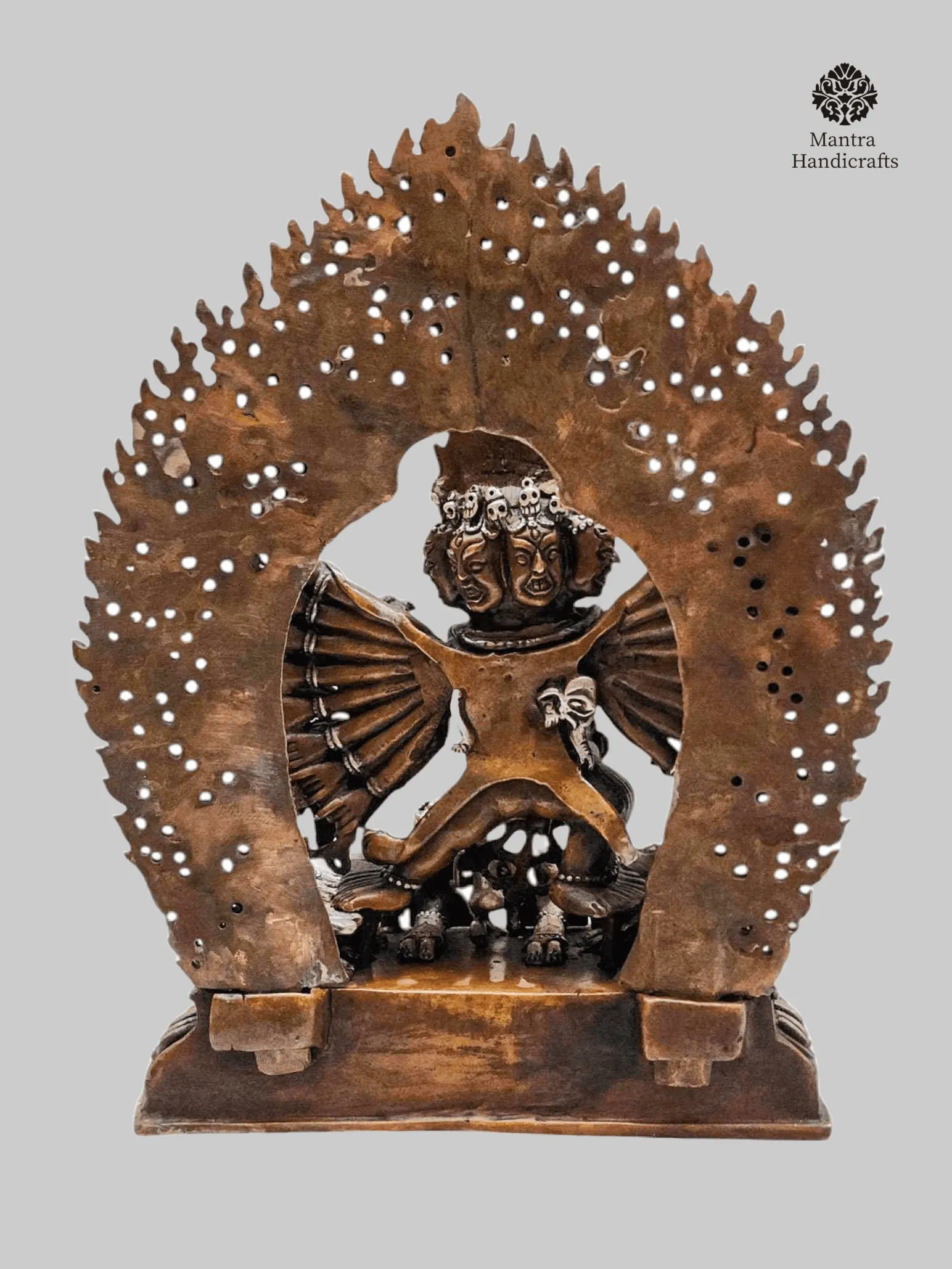 Yamantaka Statue | Handmade Buddhist Deity | Silver & Chocolate Oxidized Finish 5 Yamantaka Statue | Handmade Buddhist Deity | Silver & Chocolate Oxidized Finish