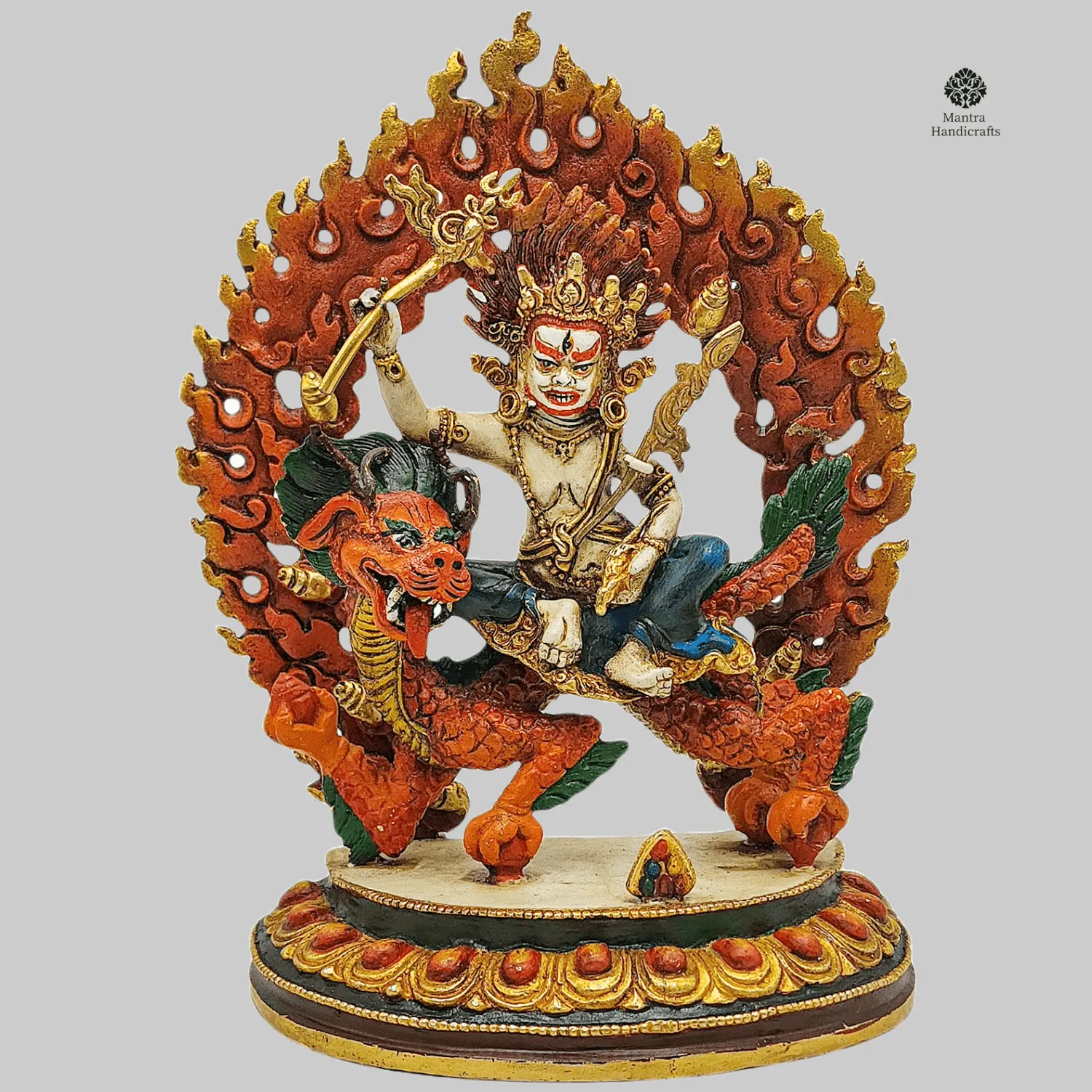 White Jambhala Miniature Statue | Thangka Color Finishing