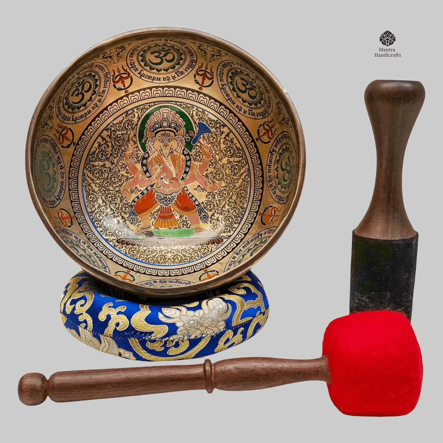 Ganesh Carved Singing Bowl | Hand Beaten Buddhist Sound Bowl