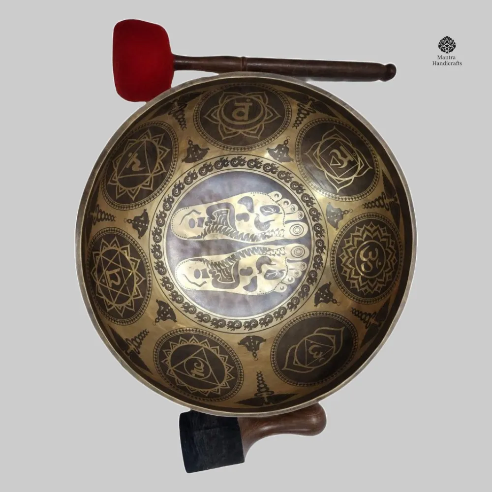 Jambati Buddha Foot Singing Bowl | Hand-Beaten & Etching