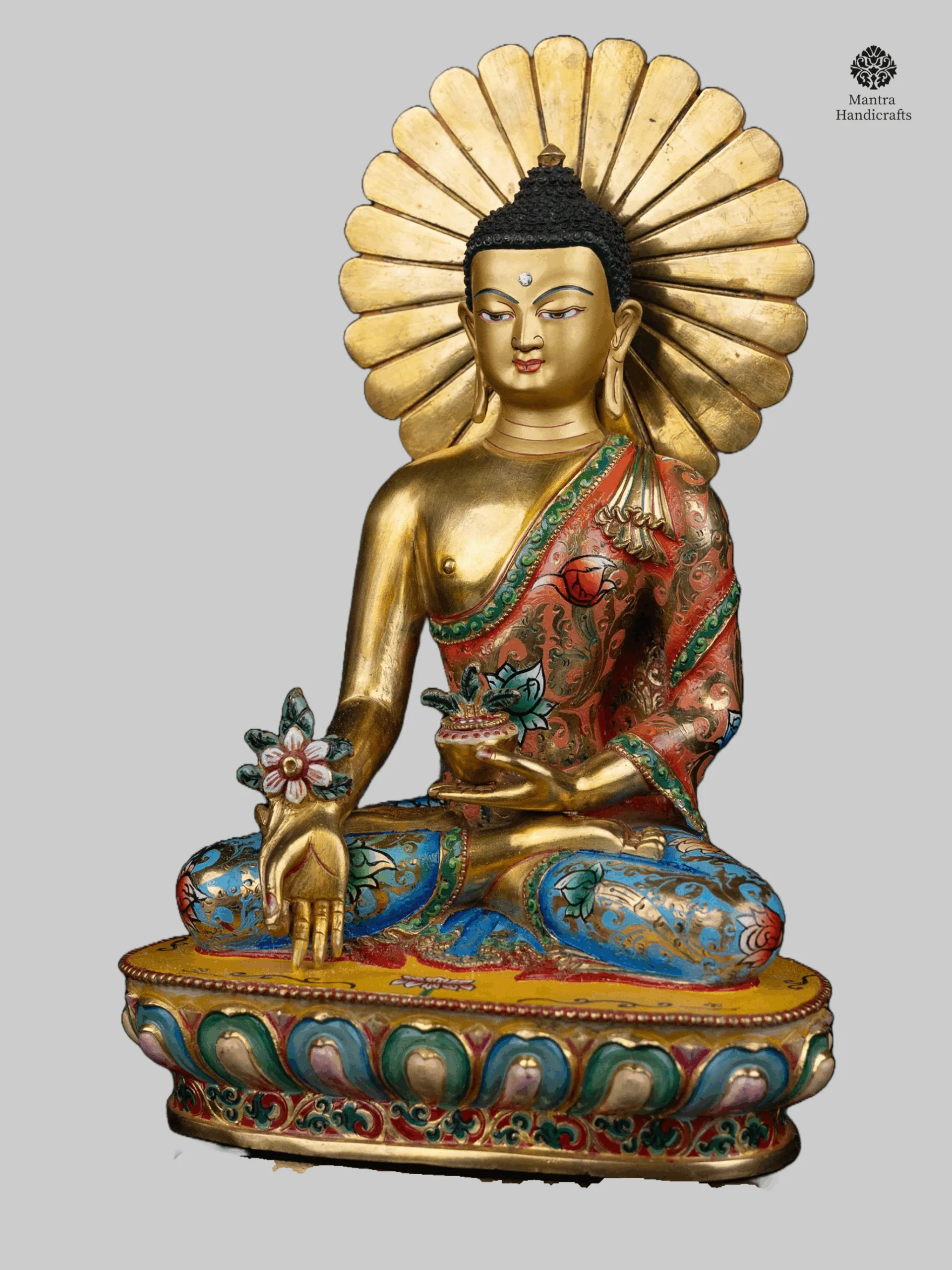 Medicine Buddha Statue | Thangka Colors & Painted Face 2 Medicine Buddha Statue | Thangka Colors & Painted Face