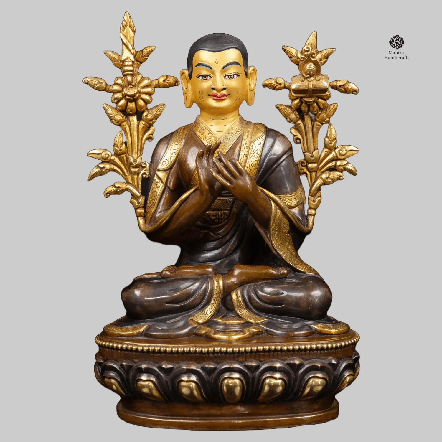 Tsongkhapa Statue | 24K Gold Gilded | Gelug School Master