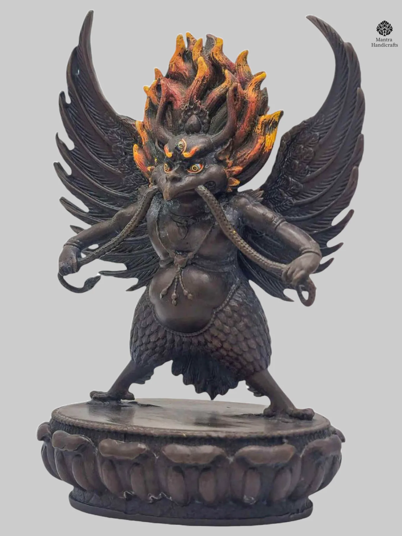 Garuda Buddhist Miniature Statue | Chocolate Oxidized Divine Protector 3 Garuda Buddhist Miniature Statue | Chocolate Oxidized Divine Protector