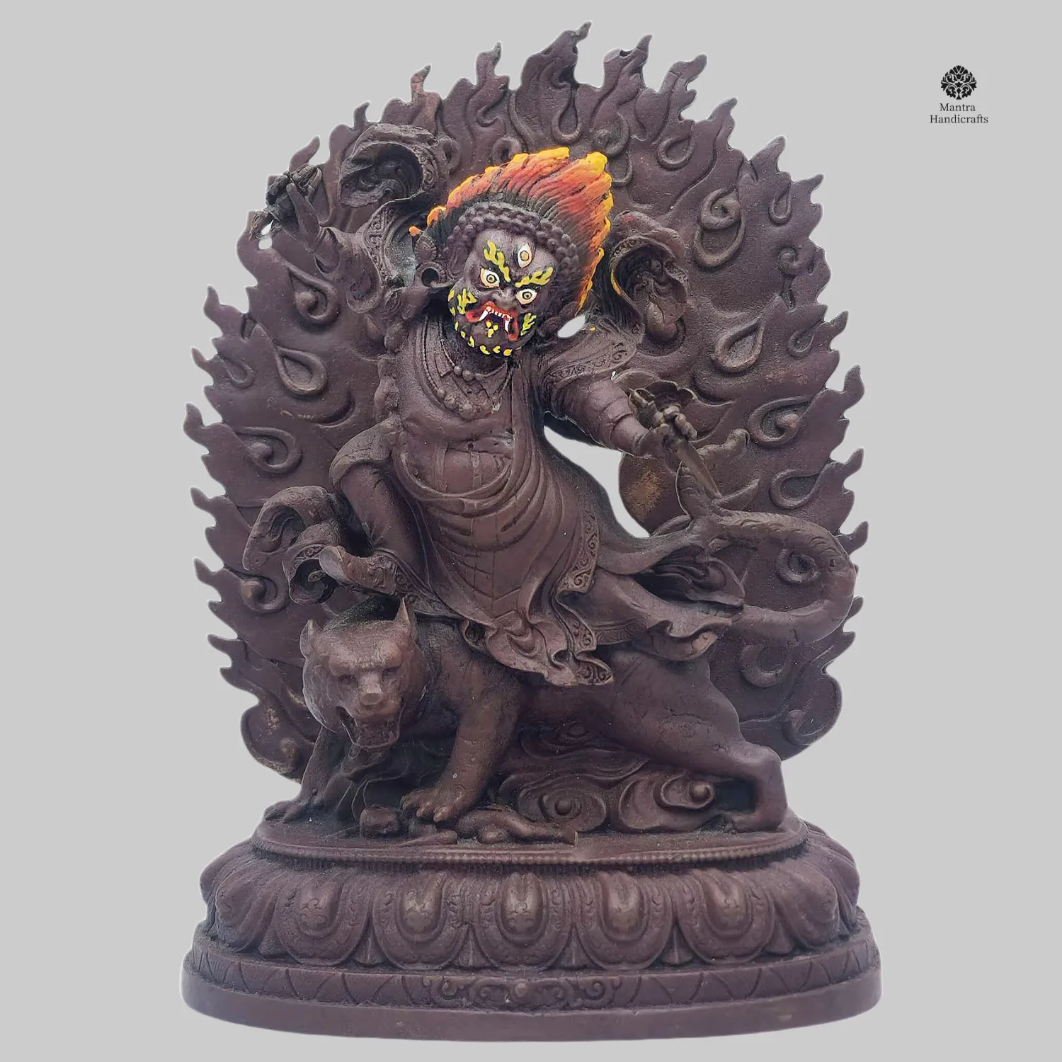 Vajrapani Miniature Statue | Oxidized & Thangka Painted Protector