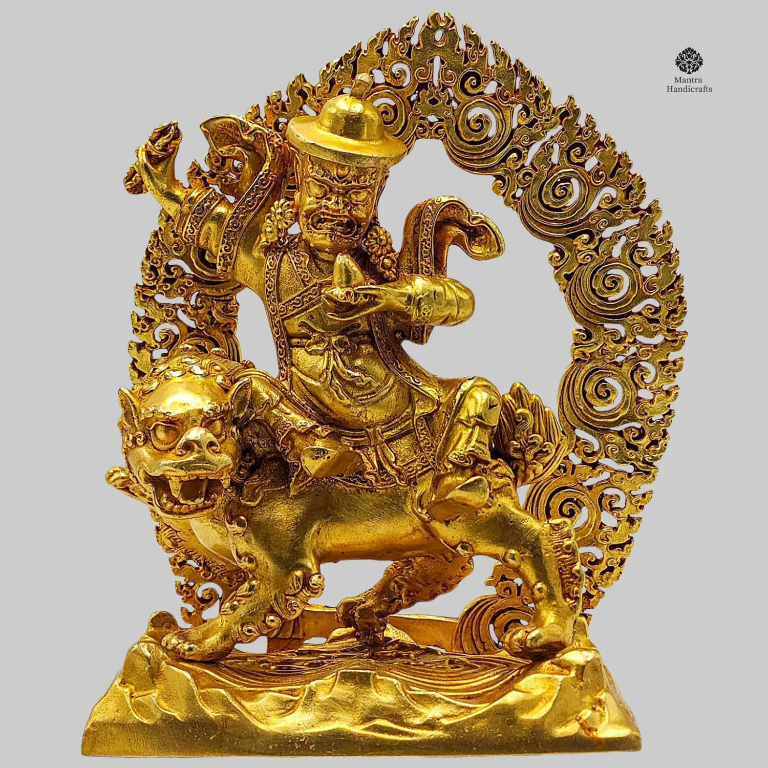 Dorje Legpa Miniature Statue | Full Gold Plated | Dharma Protector & Obstacle Remover