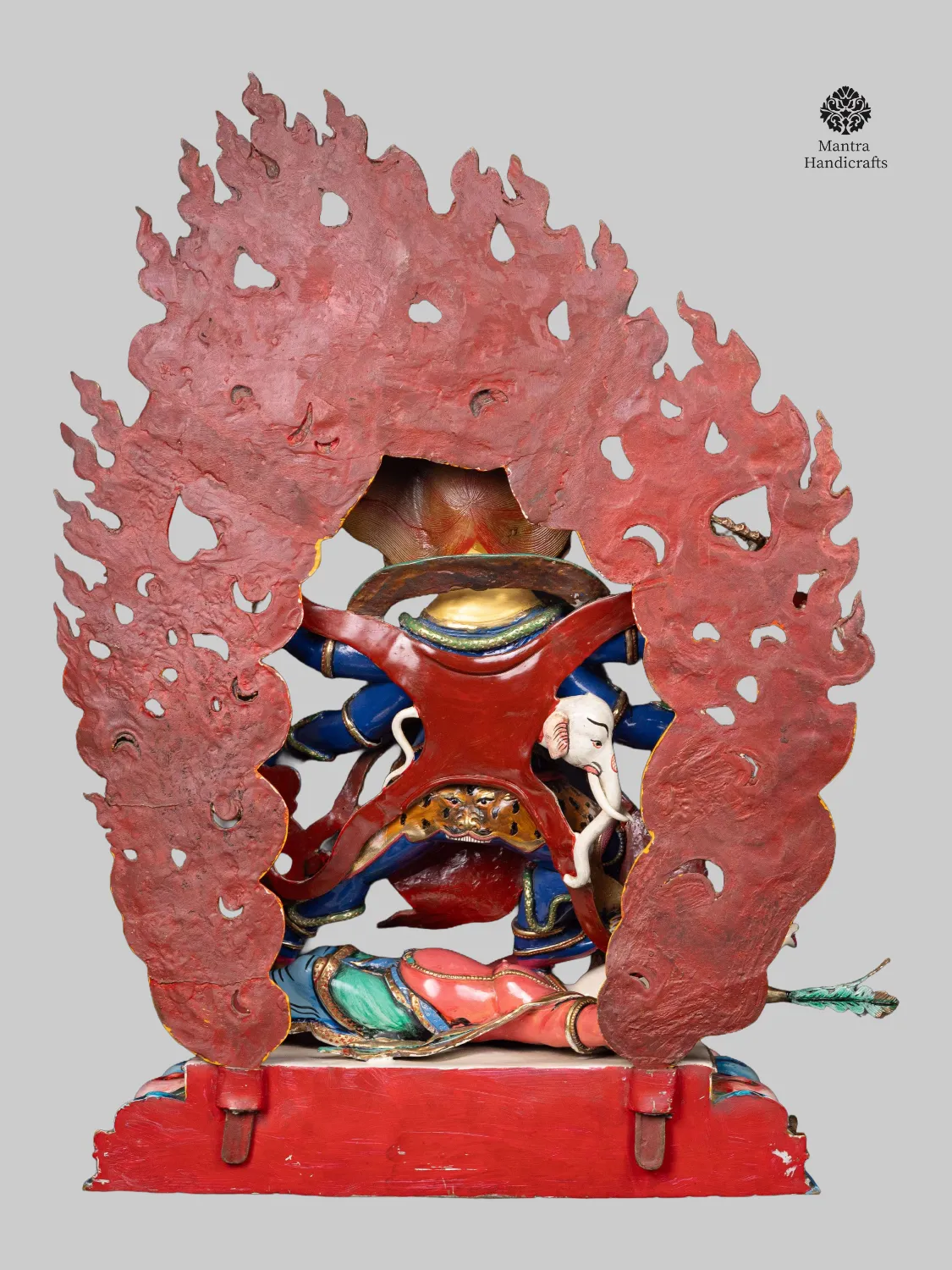 Six-Armed Mahakala Statue | Thangka Color Finish & 24K Gold Gilded 3 Six-Armed Mahakala Statue | Thangka Color Finish & 24K Gold Gilded