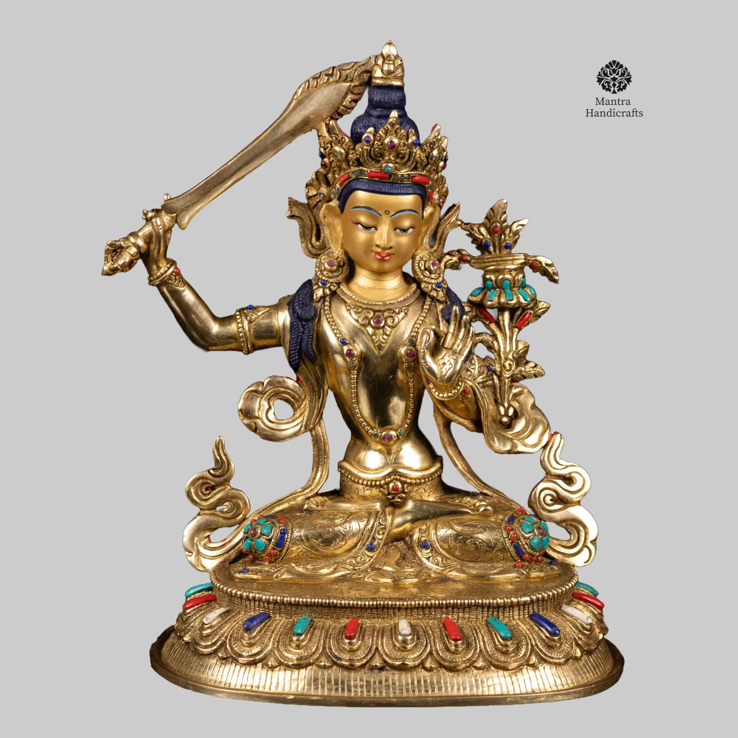 Gold Manjushri Buddha | Sword of Wisdom & Beauty