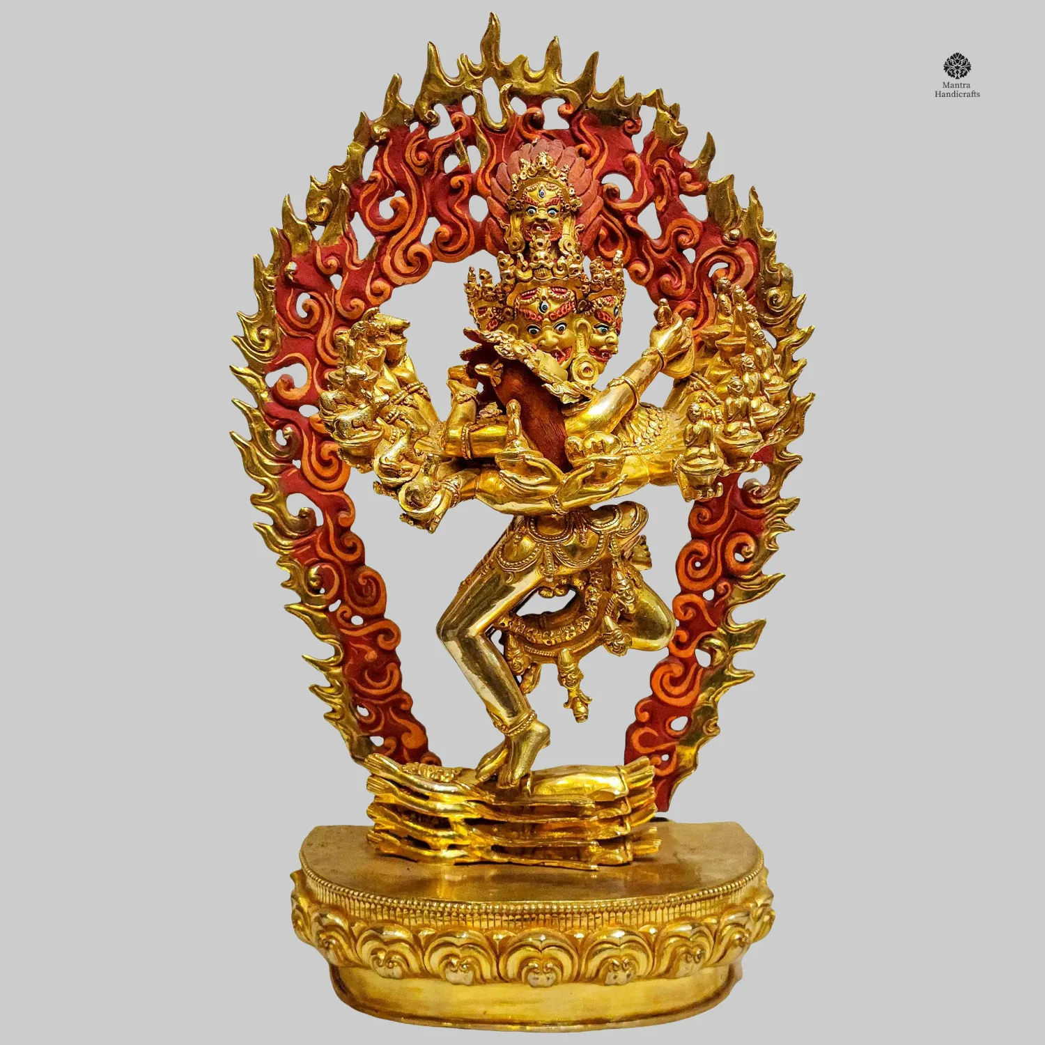 “Hevajra Statue | Gold Plated Tantric Deity of Compassion”