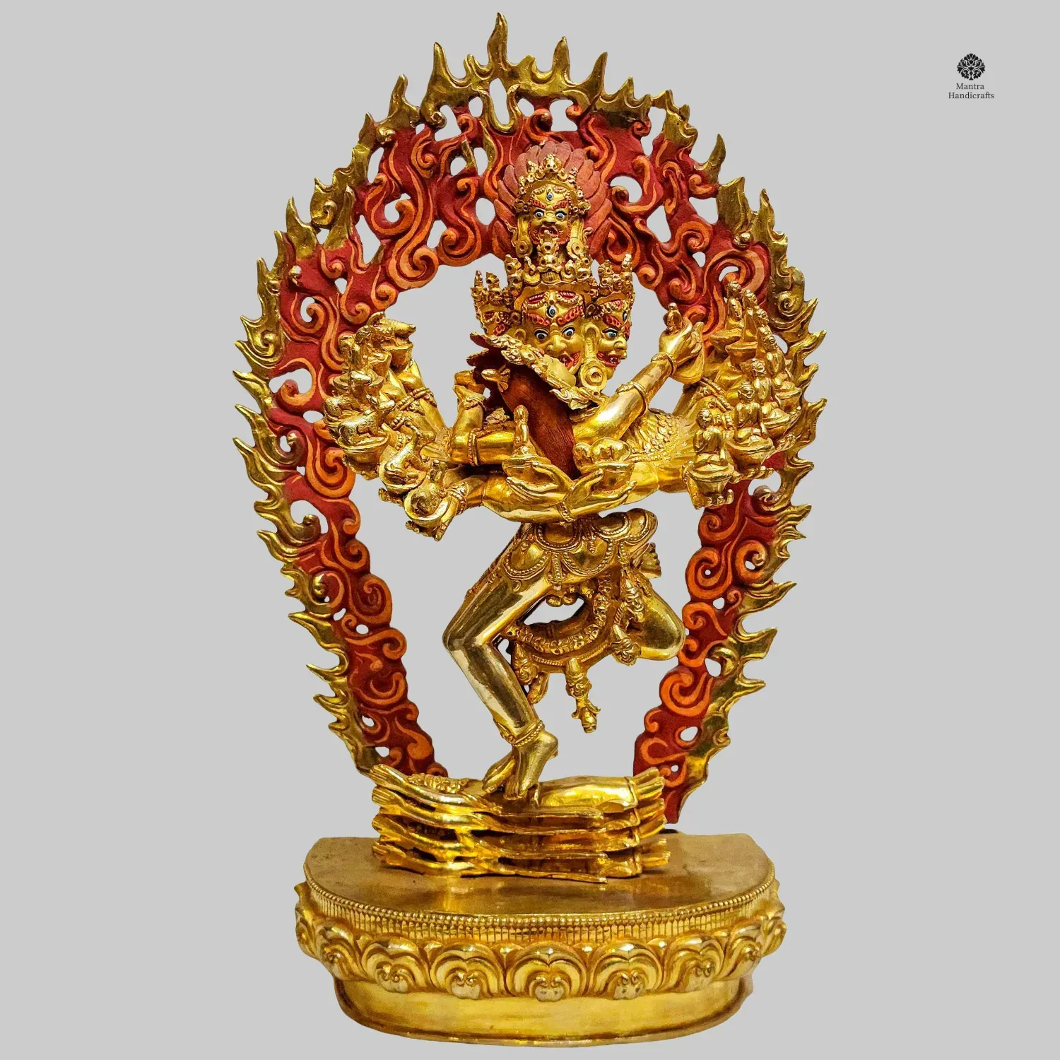 “Hevajra Statue | Gold Plated Tantric Deity of Compassion”