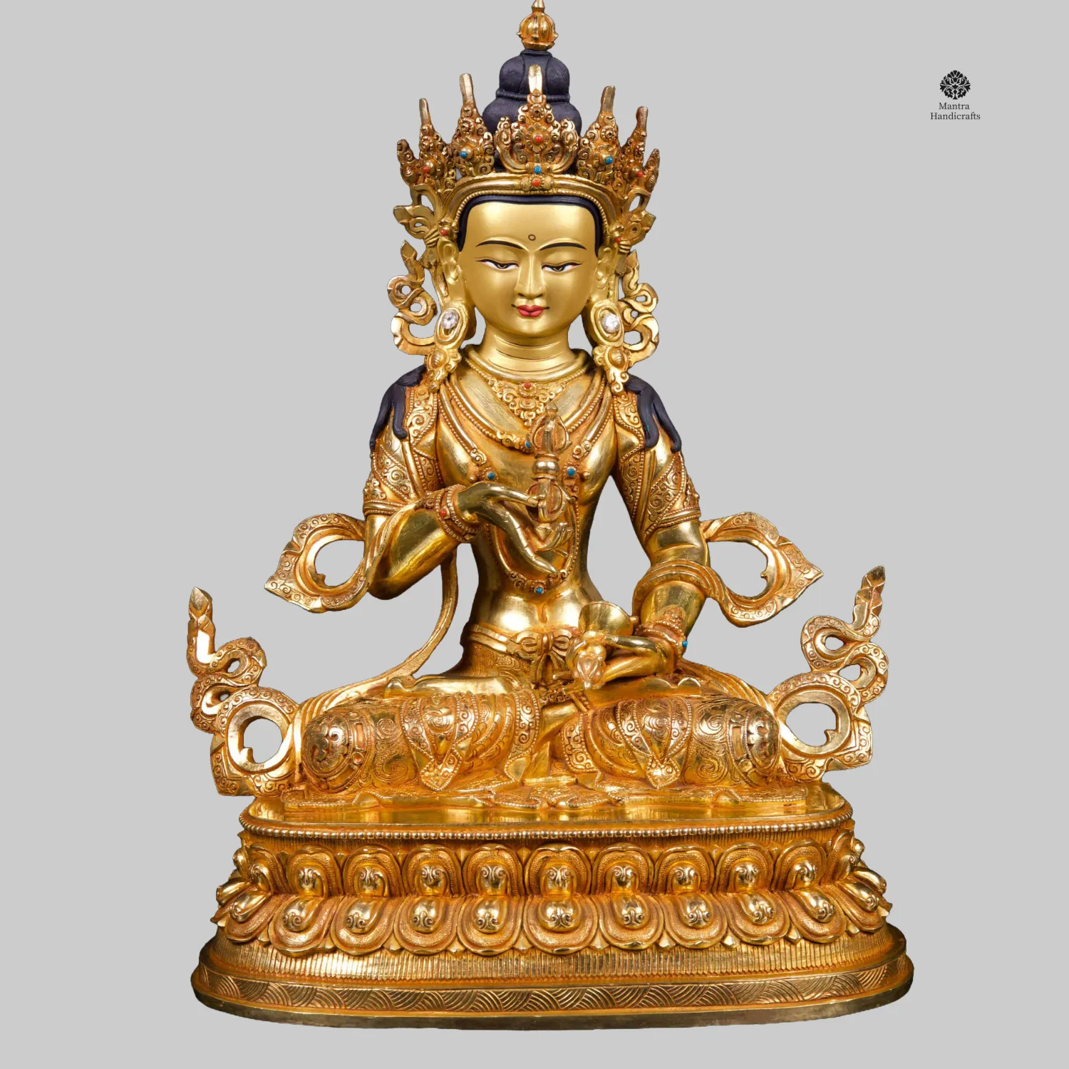 Vajrasattva Buddha Statue | Gold Plated Purifier of Karma