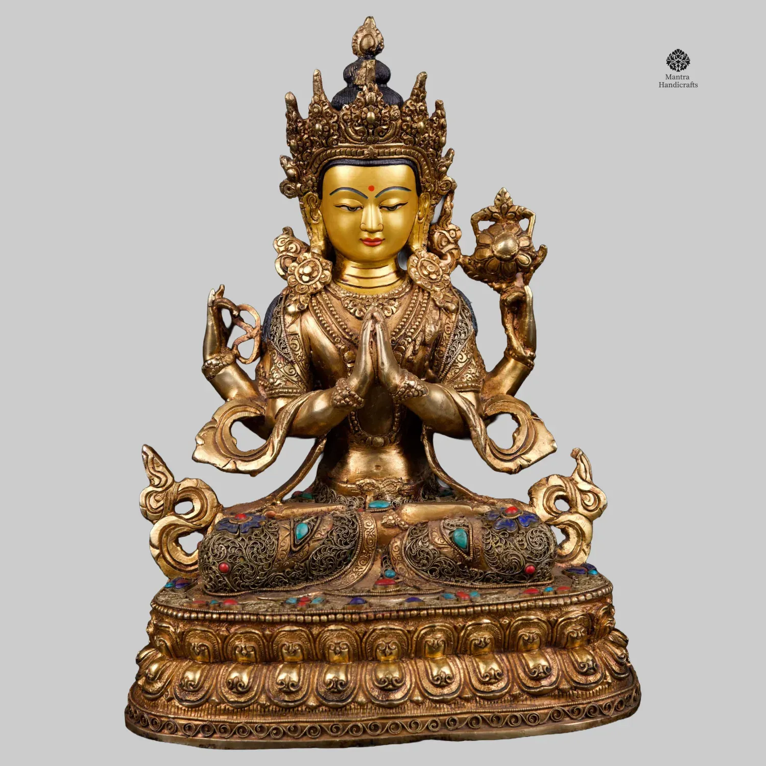 Chenrezig Statue | Gold Plated Bodhisattva of Compassion