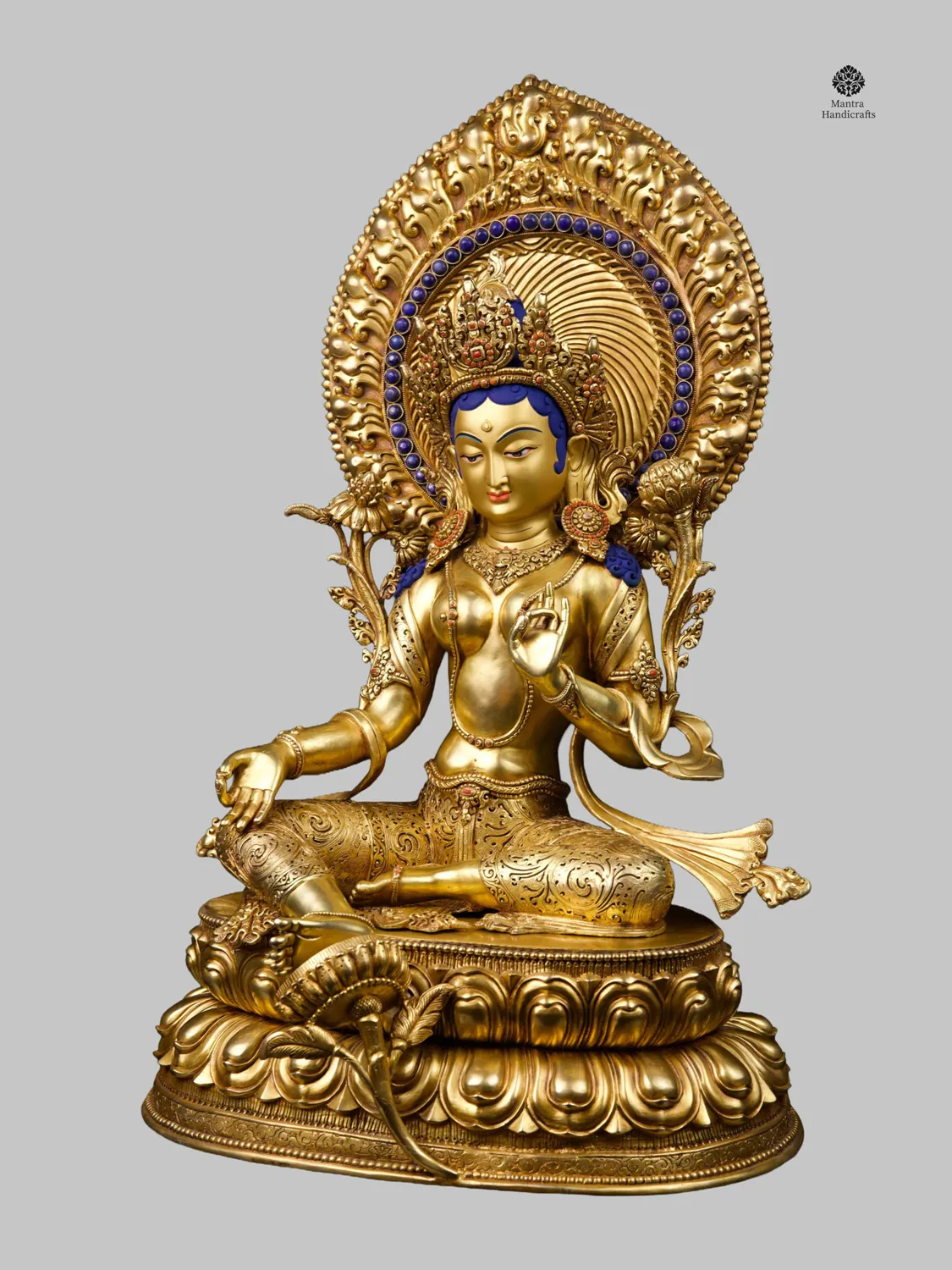 Green Tara | Compassionate Deity with Double Lotus Base 3 Green Tara | Compassionate Deity with Double Lotus Base