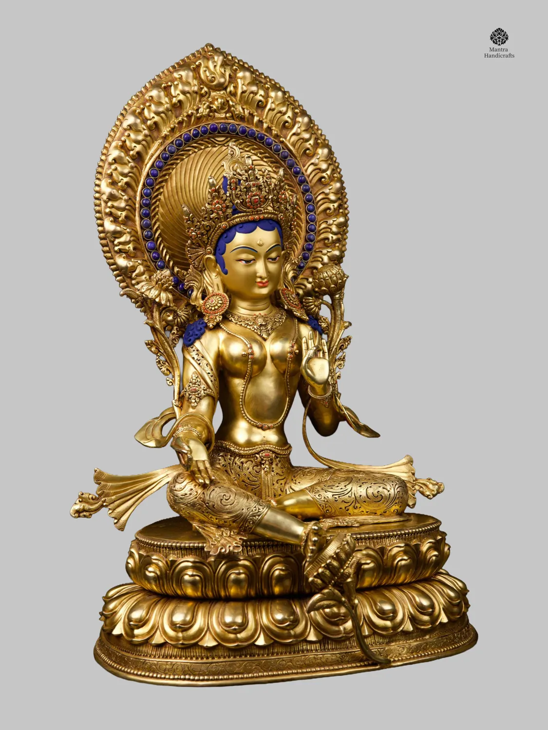Green Tara | Compassionate Deity with Double Lotus Base 2 Green Tara | Compassionate Deity with Double Lotus Base